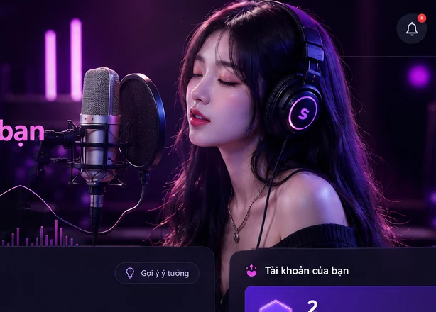 Ca sĩ AI SONAVYN trong phòng thu